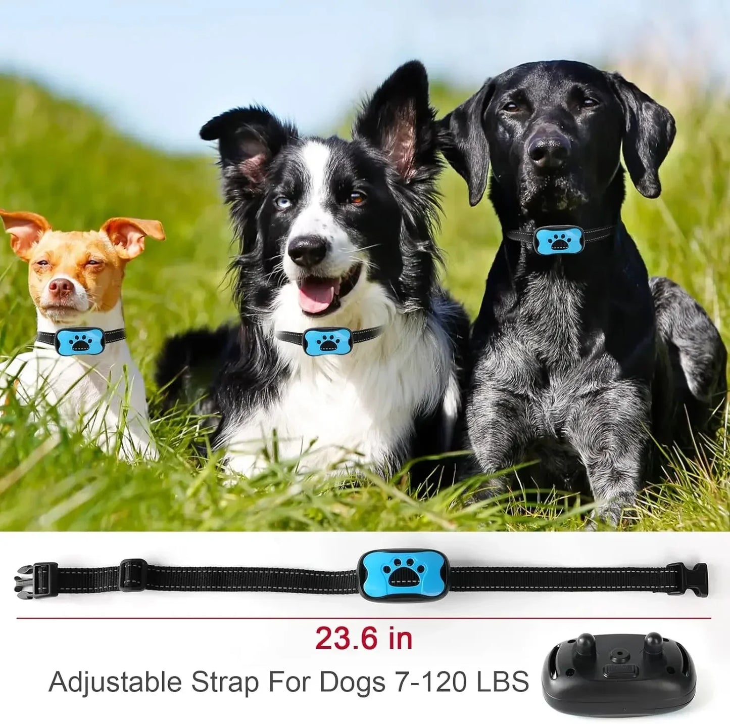 New Pet Dog Anti Barking Device USB Rechargeable Dogs Training Collar Ultrasonic Stop Barking Vibration Anti Bark Collar