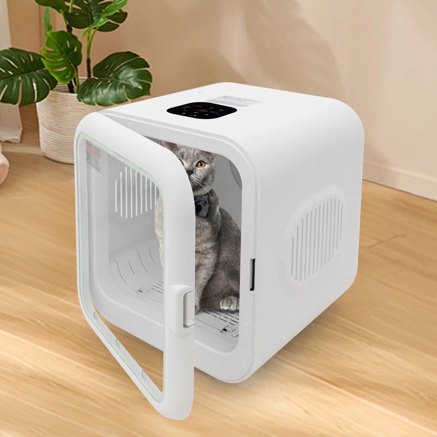 62L/56.3qt Portable 110V 800W Cat Dog Dryer Box Machine Temperature And Time Adjustable