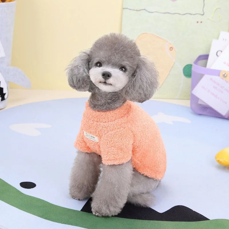 Fleece Dog Clothes Solid Warm Hoodie Sweater Chihuahua Yorkies Coat for Small Medium Dog Puppy Jacket Pet Apparel