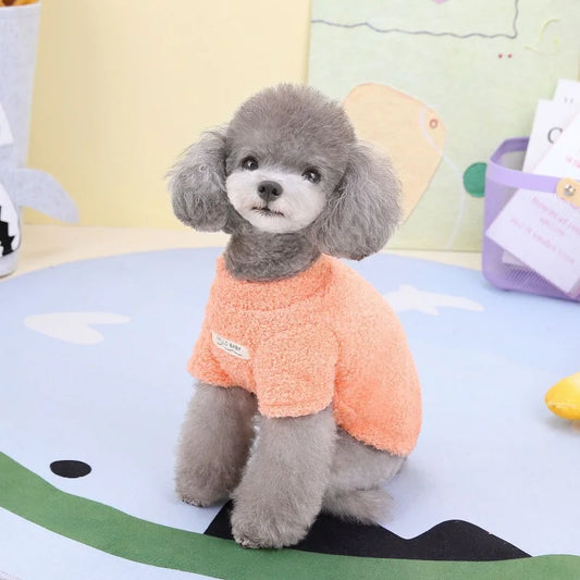 Fleece Dog Clothes Solid Warm Hoodie Sweater Chihuahua Yorkies Coat for Small Medium Dog Puppy Jacket Pet Apparel