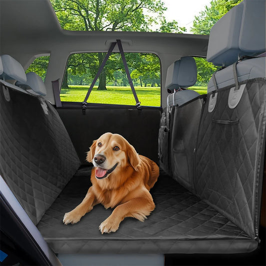 Waterproof Back Seat Extender Dog Car Seat Cover for Back Seat Bed with Mesh Window Storage Pocket Supports 220lbs Dog Hammock