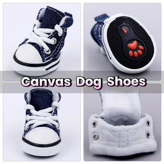 New Pet Shoes Non-slip Wear Thickened Denim Canvas Summer Shoes Teddy Dogs and Cats Universal Outdoor Breathable