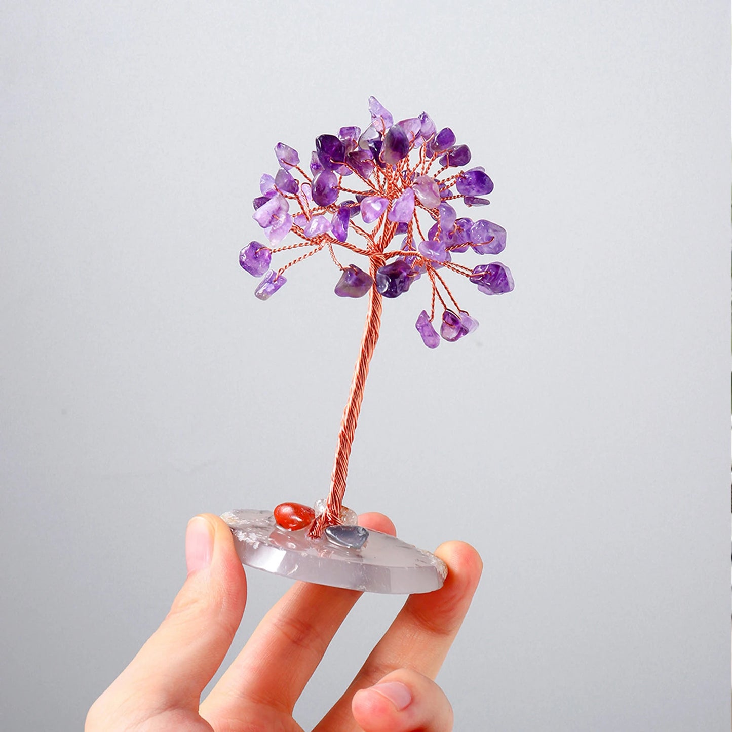 Small Urns for Ashes Keepsake Set of 2, Angel Wings Mini Urn for Human Pet Ashes with Amethyst Crystal Tree -Decoration Urns