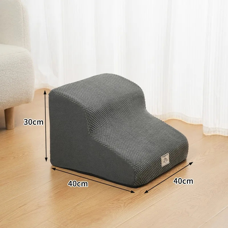 Dog Stairs for Small Dogs , 2-3-4-Step Sturdy Dog Steps for Bed Couch, Sofa or  Cats, Puppy, Washable Cover, Non-Slip Curved Pet