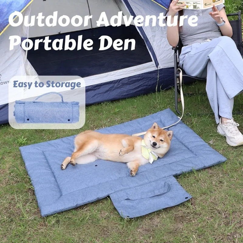 All-Season Outdoor Adventure Den - HydroShield Waterproof Pad for Dogs & Cats, Chew-Proof Easy Washiing Pet Portable Bed