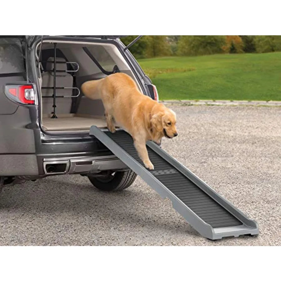 Non-Slip Portable Dog Ramp for Large Dogs up to 300 Pounds 67 x 15 Traction Grip Ramp in Black Easy Access to Car SUV Truck Bed