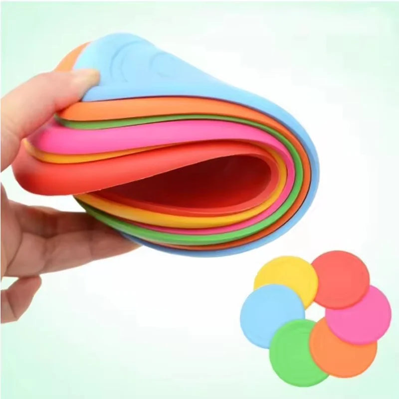 Durable Chewable Pet Training Frisbee Toy Tear Resistant Soft Rubber Flying Disc For Dogs Exercise Play Fetch Training Supplies