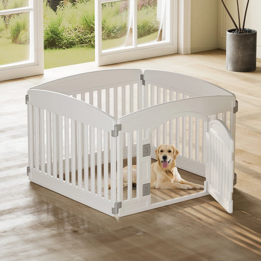 JHK Plastic Dog Playpen 6 Panel 24IN Expandable Durable Pet Fence for Medium Dogs Indoor Outdoor Folding Portable Puppy Playpen